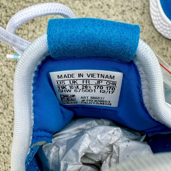 ADIDAS Pharrell Williams HU Tennis Sneakers Kids 11 Blue PW Unisex Running Shoes - Picture 10 of 12